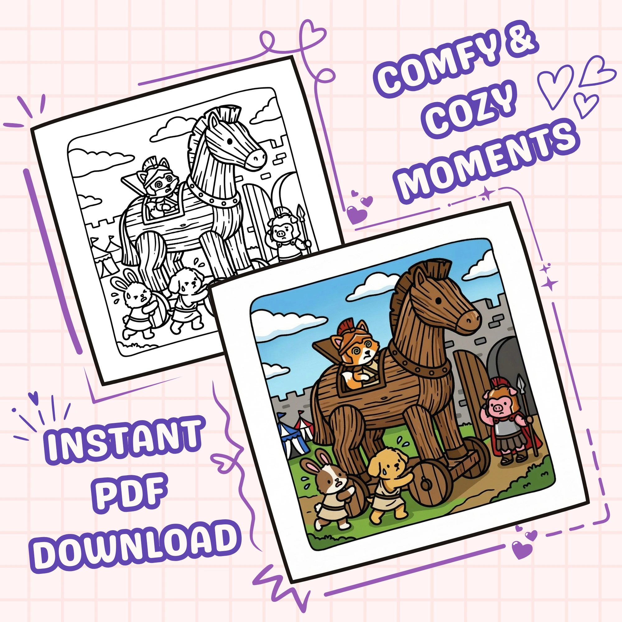 Cozy Moments Eras, 70 Cute Coloring Pages for Teens and Adults (Printable Instant Digital Download PDF) - Image 3