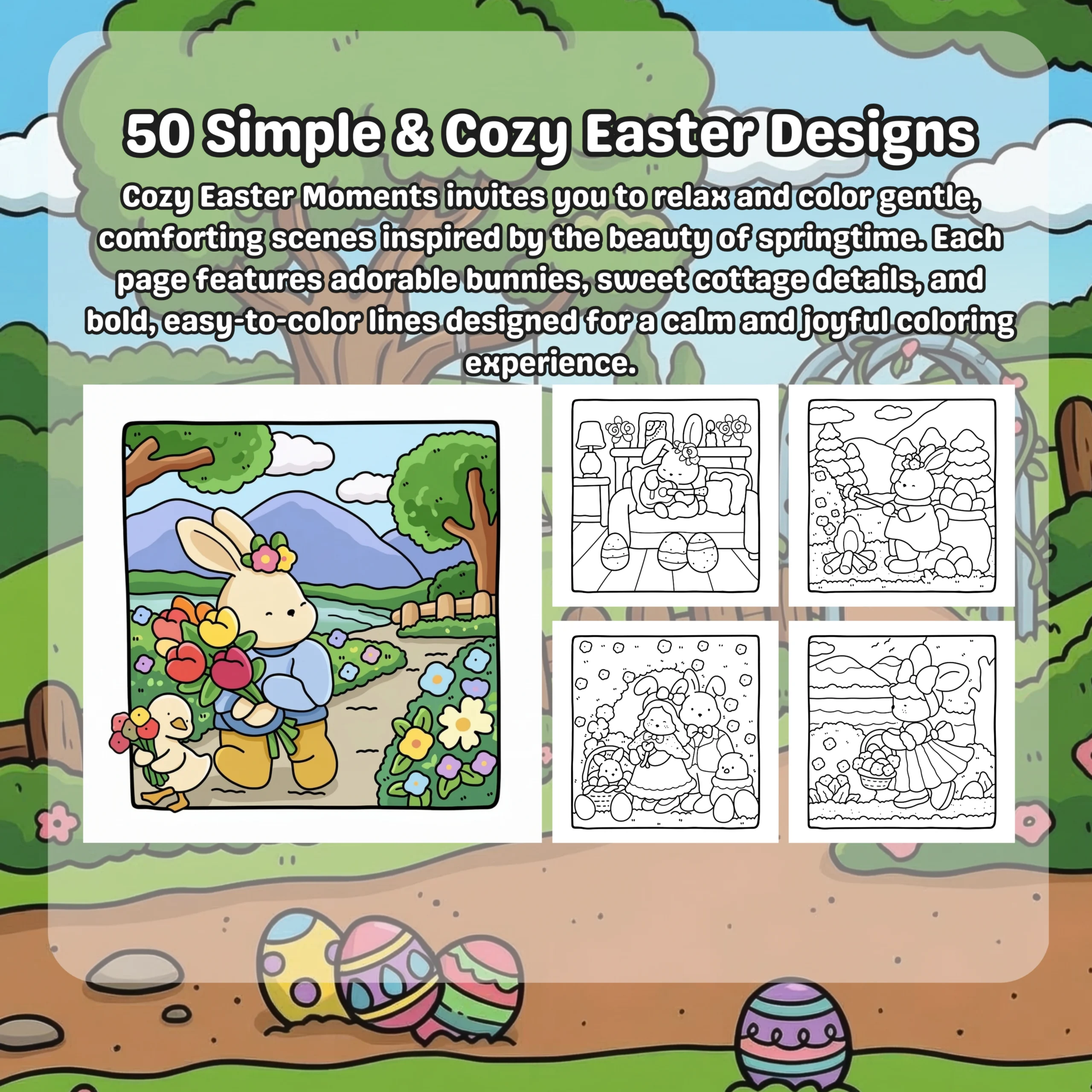 Cozy Easter Moments Coloring book