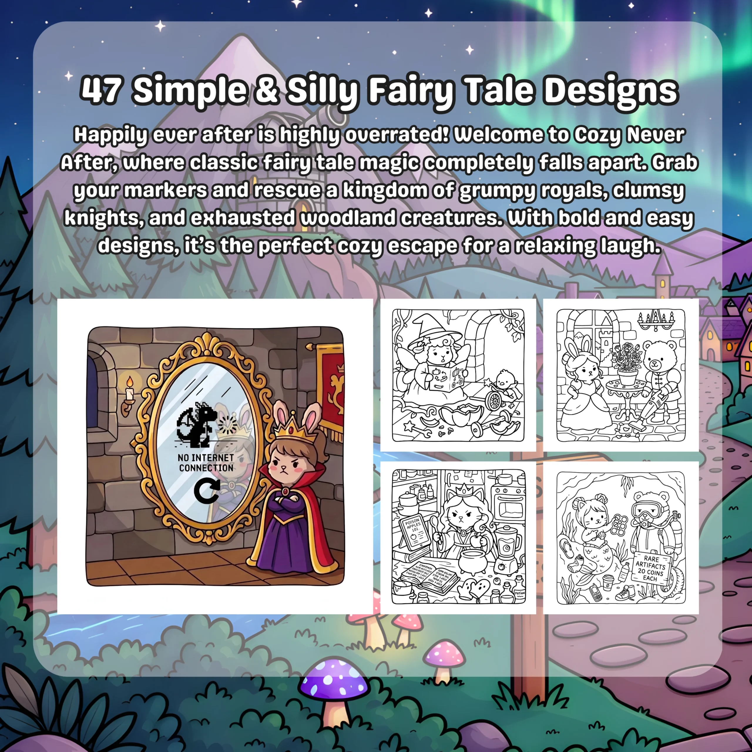 Cozy Never After: Silly Fairy Tale Coloring Book - Image 2